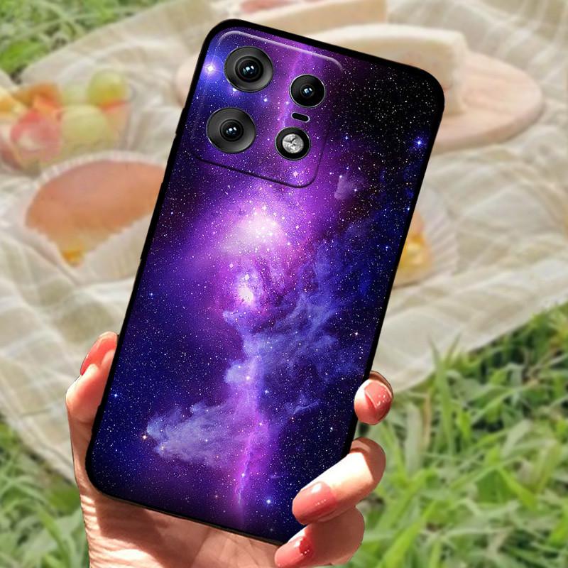 Чехол для Motorola Edge 50 Pro Модный Мраморный Силиконовый Черный Мягкий Бампер для Телефона Moto Edge 50 Pro Мультяшные ТПУ Оболочки