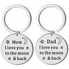 Timeless I Love You Dad Mom Stainless Steel Keyring Great For Travel Keepsakes And Life Milestones