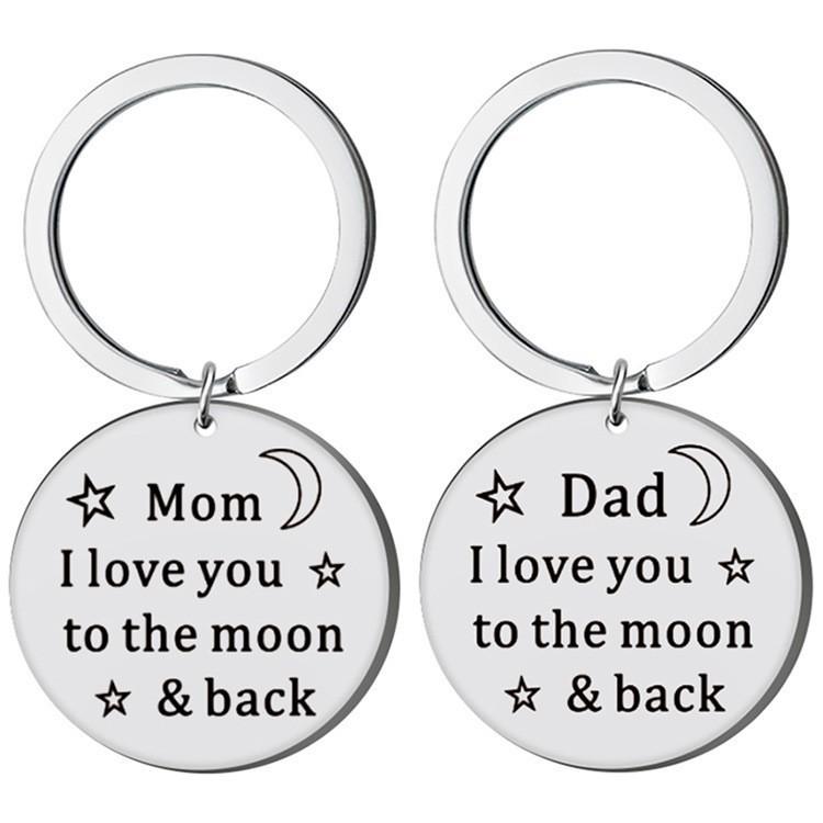 Timeless I Love You Dad Mom Stainless Steel Keyring Great For Travel Keepsakes And Life Milestones