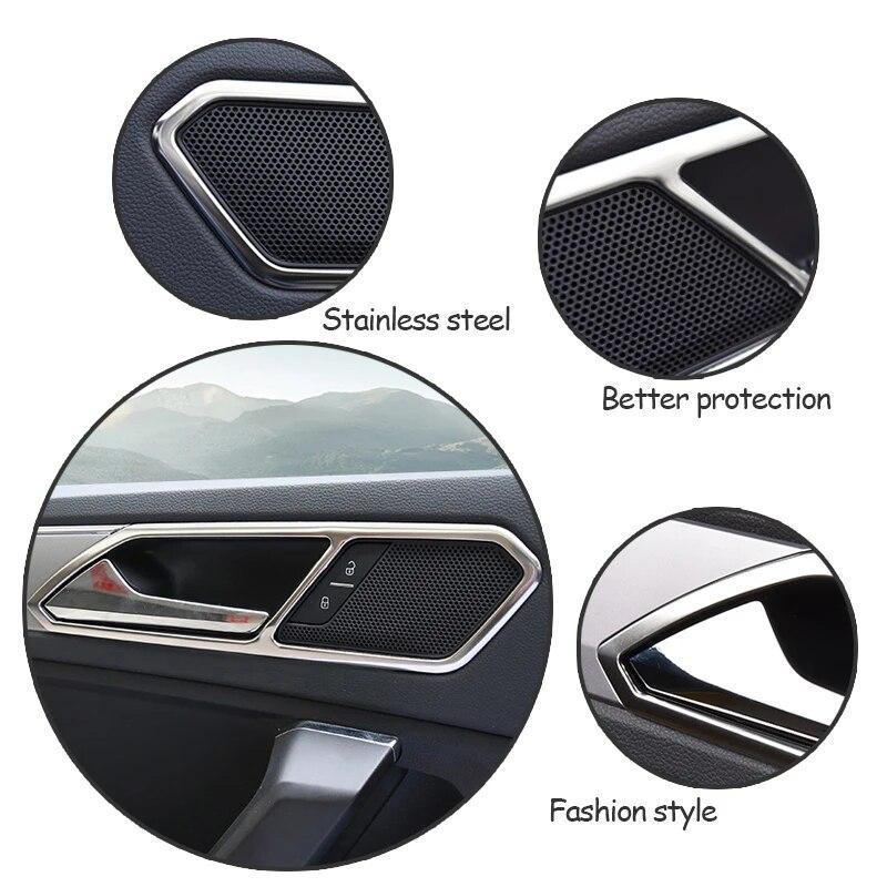 4 шт., наклейки на дверную ручку автомобиля, рамка для VW Volkswagen Tiguan 2 MK2 2016 2017 2018, аксессуары для накладной крышки