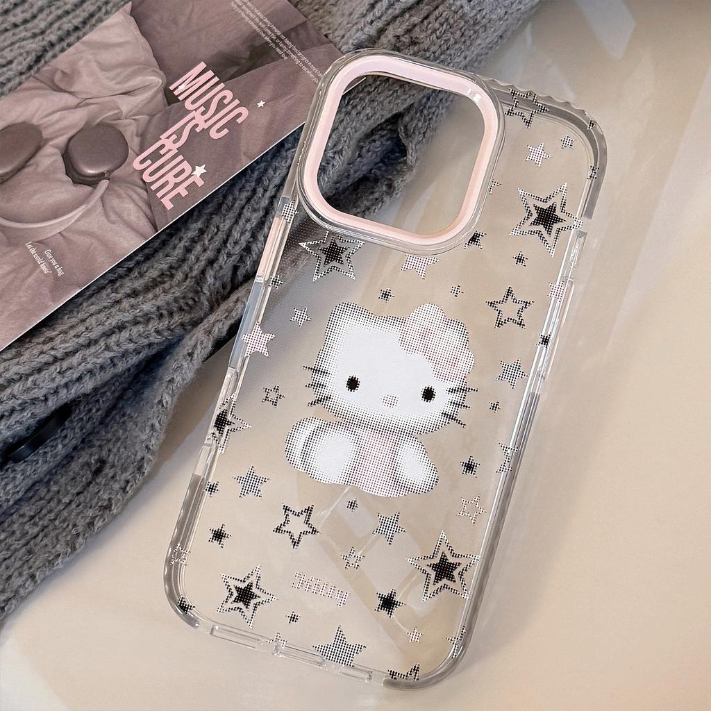 Чехол для телефона IPhone 16/15 с рисунком кота, Совместим с 17 Pro Max, Рамка с цветовыми блоками, Милый и крутой 13/11 Мягкий чехол