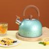 Чайник со свистком, 2 л, для плиты, с эргономичной ручкой, не нагревающейся на ощупь, из нержавеющей стали, для индукционных газовых электрических керамических плит