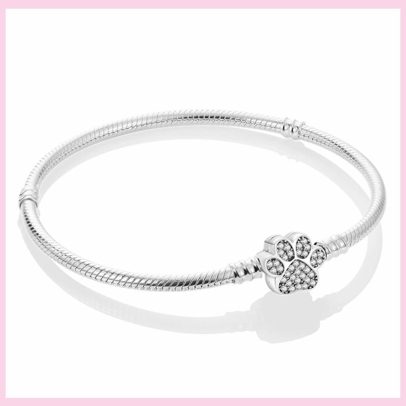 925 Sterling Silver Bracelet Star Moon Blue Eyes Zircon Heart Safety Chain Bracelets Snake Bone Chain Fit DIY Charms Jewelry