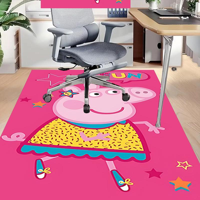 1pc Peppa Pig Fun Stars Carpet for Playroom Bedroom Living Room Sofa Home Decor,kids Game Area Rug Non-slip Floor Mat Y723128