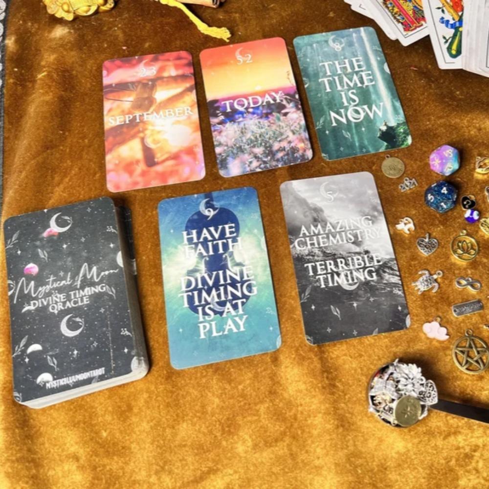 10,3*6 см Колода Оракула Времени Карты Времени Мистические Лунные Ситуации Близнецовое Пламя Таро Колода Космические 60 шт. Карт
