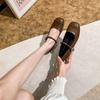 French inner height increase single shoes women's 2025 spring and autumn new small small leather shoes one-word buckle Mary Jane Doudou shoes