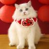 Chinese-style New Year Knitted Pet Collar Adjustable Length Pet Bib Festive Cat Tie  for Cats Puppy