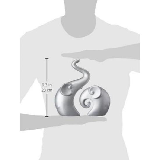 Серебряный Домашний Декор Пара Слонов | Керамические Фигурки (Набор из 2 шт., матовое серебро)