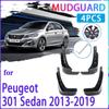 4 PCS Car Mud Flaps for Peugeot 301 2013~ 2014 2015 2016 2017 2018  Mudguard Splash Guards Fender Mudflaps Auto Accessories