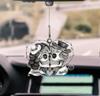 2d Acrylic Heart Couple Skull Car Pendant For Halloween And Christmas Decoration