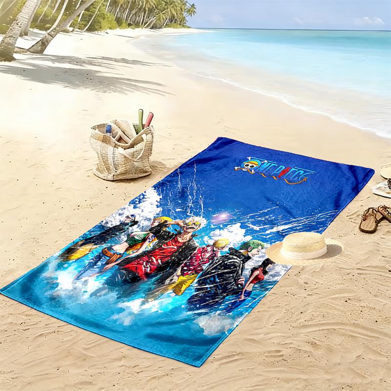 Luffy Print Beach Towel, Large Soft Quick Dry Towel for Beach Camping Swimming