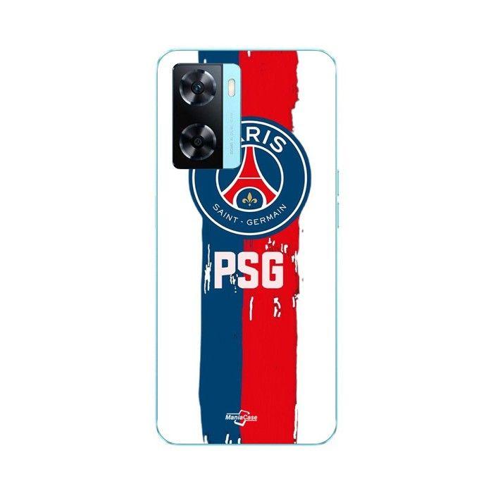 Coque de téléphone - MANIACASE - Oppo A57s 4G - Noir - Logo Paris Saint Germain - Souple