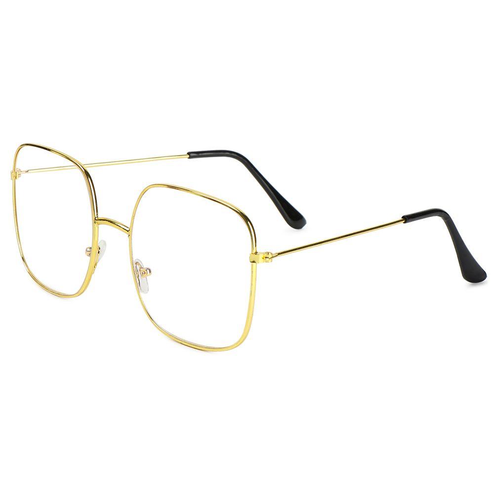 Защитные очки с металлической оправой, Оверсайз очки, Винтажные квадратные очки, Очки с защитой от синего света