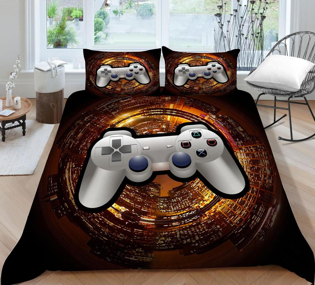 Комплект постельного белья с 3D игровой мышью, игровой плеер, пододеяльник, односпальная/двуспальная кровать, полноразмерная молния, мягкое и удобное украшение для дома