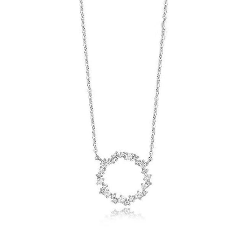 Womens Geometric Circle Necklace Clavicle Chain Girlfriend