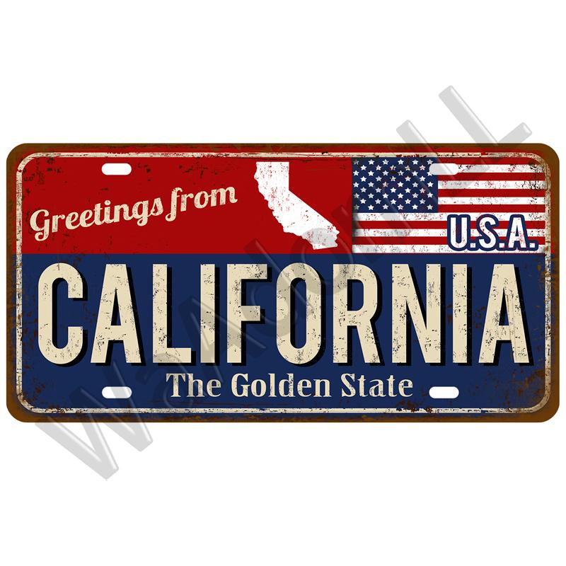 Городской штат Винтаж жестяная вывеска жесть пластина ретро металлический знак плакат для бара паба клуба мужская пещера гараж настенное украшение арт декор