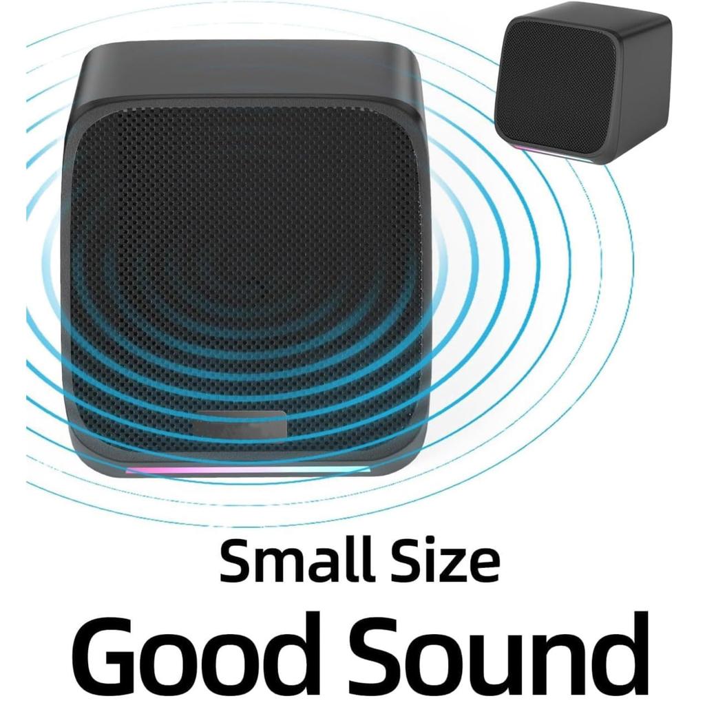 1 Pair of Portable Mini Speakers for Desktops and USB Compact PC Speakers with 3D Surround Sound Laptops, Powered,