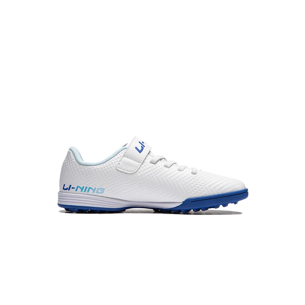 Li Ning Удобные универсальные низкие детские футбольные бутсы Детская обувь Белый Синий YKGU008-11