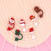 1pc Christmas Straw Cover Caps Silicone Straw Tips Protectors for 10mm 8mm Drinking Straws Reusable Cute Straw Toppers Cup Cover