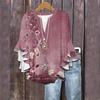 Summer Tops For Women Cute V Neck 3/4 Sleeve Blouses Floral Print Top Casual Shirts