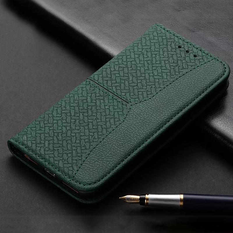 Кожаный чехол-книжка для Redmi 12T/12T Pro с держателем для карт и магнитной застежкой