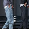 Retro Blue Black Spring Summer Cargo Jeans Men Streetwear Denim Jogger Pants Men Baggy Harem Jean Trousers Plus Size