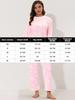 Cheibear Heart Print Winter Fleece and Flannel Pajama Loungewear Size XL Women's Set, Pink,