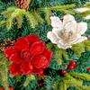 Zhongranhua Three-Layer Christmas Floral Arrangement: Artificial Flower Tree, Wreath, and Rattan Decorations.