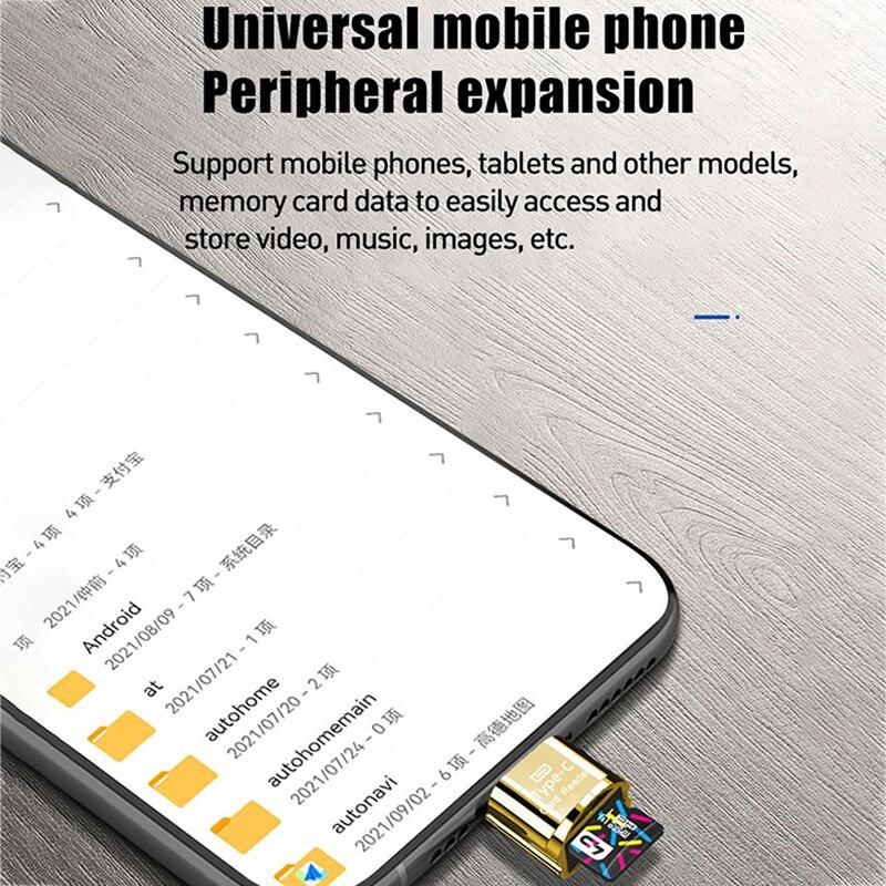 Высокоскоростное устройство считывания карт памяти Micro-USB/Type-C Tf Micro-Sd Otg
