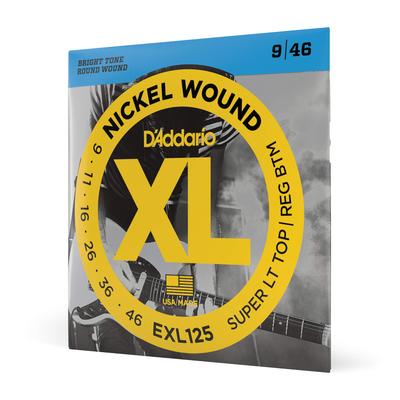 Электрогитара XL Super Light EXL125 Струны D'Addario, Никель, .009-.046, Верхний/Обычный Нижний,