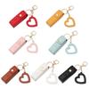 Органайзер для помады Брелок Кожаная сумочка для помады с подвеской-сердечком для женщин Портативный футляр для блеска для губ для путешествий Рюкзак