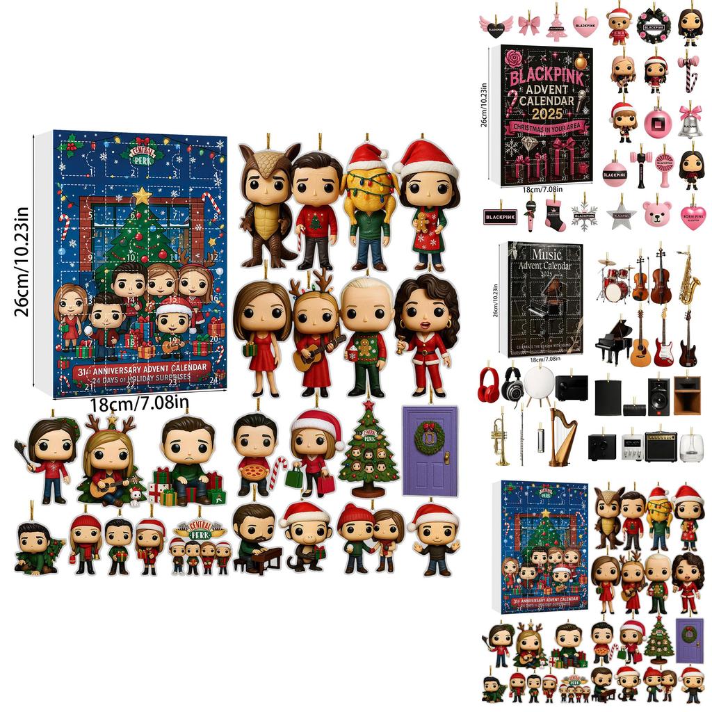 Рождественский адвент-календарь Stray Kids с 24 акриловыми украшениями для праздничного подарка