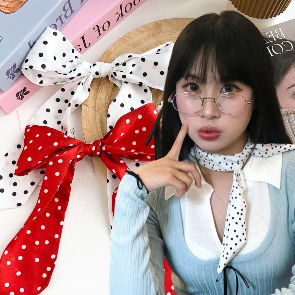 Polka Dot Neck Strap Luxury Hair Band Fashion Neck Scarf Clothing Accessories