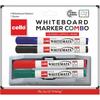 Cello Whitemate Whiteboard Markers | Set Of 4 Markers And 1 Duster | 4 Assorted Ink Colours | Bold Point Marker Pens Wit