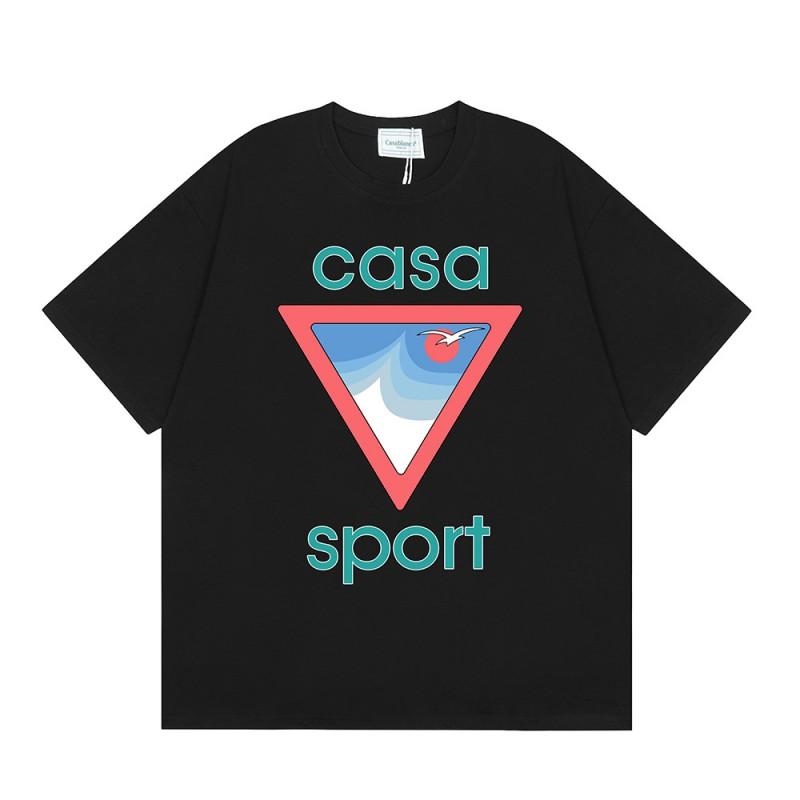 Casablanca Print Loose Fit Short Sleeve T-Shirt Teens Streetwear