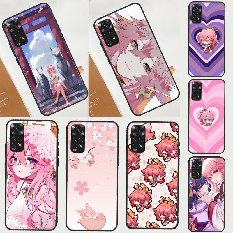 Yae Miko Genshin Impact Case For Xiaomi Redmi 12C 13C 14C 10C Redmi Note 14 Pro 13 12 11 9 10 9S 10S 11S 12S Cover
