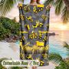 Construction Vehicles Theme Beach Towel Personalized Custom Name & Text Soft Quick Dry Beach Towel for Swimming Travel