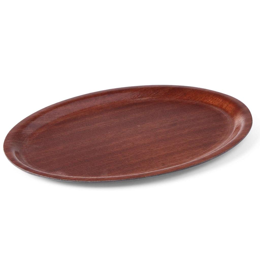 Wooden Anti-Slip Waiter Tray - Oval