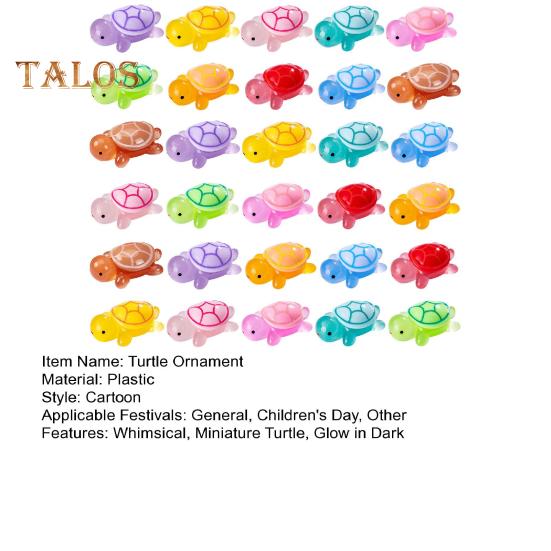 100 шт. Мини-фигурки черепах, светящиеся в темноте, украшения в виде черепах, миниатюрные статуи черепах для декора сада фей, поделки своими руками, микроландшафтный дизайн