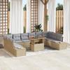 VidaXL 11 Pcs Garden Sofa Set Beige Poly Rattan, Garden and Terrace, Modern Rectangular Sofa 3358751