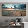 Landscape Beach Dunes Posters Canvas Painting Road Wooden Bridge Prints Wall Art for Living Room Home Decor Cuadros No Frame