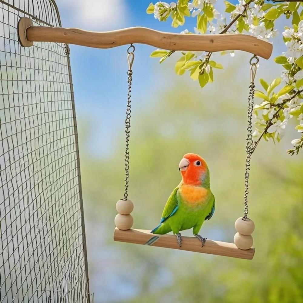 Double Layered Swing Bridge Toy Chewable Parrot Cage Swing Pet Bird Training Toy Cage Accessories