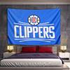 Basketball Logo with "LA" and "CLIPPERS" Text On a Blue Background. Patterned Tapestry for Bedroom and Living Room Home Decor