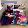 3Pcs Fantasy Warrior Flames Bedding Sets For All Sizes New 3D Printed Bed Cover Comforter Duvet Cover Pillowcase Bedroom Decoration