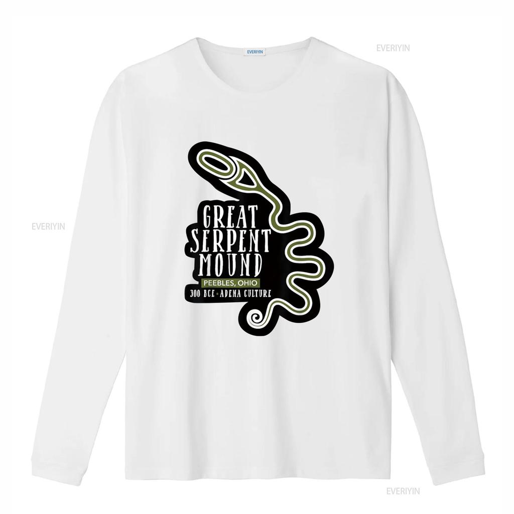Футболка с принтом Great Serpent Mound винтажная стираная удобная мягкая модная дизайнерская одежда графический топ для повседневной носки