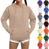 Women's Fashion Casual Sweatshirt Solid Color Hooded Pullover Sweatshirt With Pocket