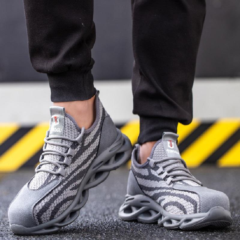 Новая защитная обувь, мужские рабочие ботинки со стальным носком, легкие рабочие кроссовки, мужская обувь с защитой от проколов