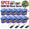 Микросервопривод SG90 9G для радиоуправляемых самолетов, манипулятор робота 180°/360°, сервопривод с фиксированным крылом, управление для самолета, вертолета