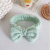 Soft Bow Make Up Hairband Coral Fleece Cosmetic Headbands Elastic Face Wash Headwear  Women