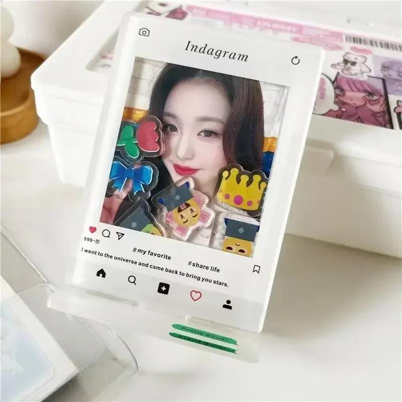 3-inch Acrylic Photo Frame Idol Photo Display Stand Desktop Ornaments Birthday Gift Photocard Holder Photo Albums